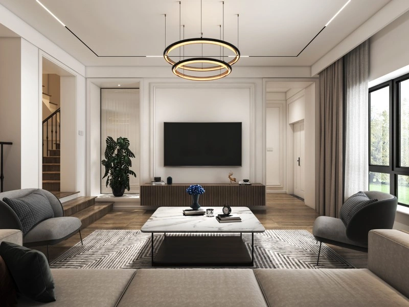 Сучасна люстра у вітальні